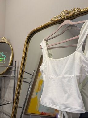 Princess Polly White Sleeveless Square-Neck Crop Top